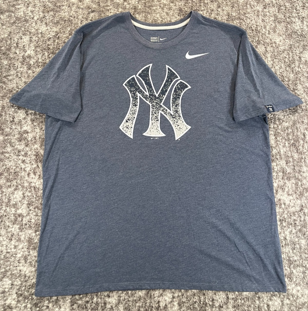 Nike New York Yankees T-Shirt Men’s 2XL Blue Heather MLB Baseball Short Sleeve